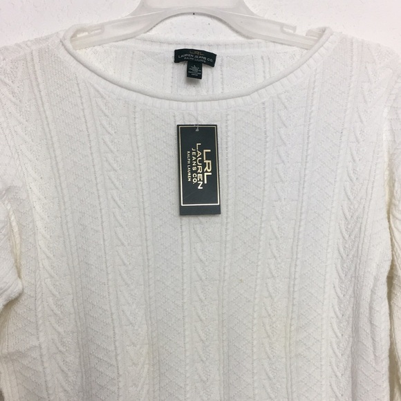 NWT Women Polo Ralph Lauren Jeans Co White Sweater - Picture 2 of 7